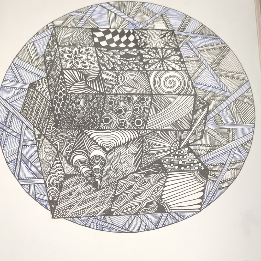 Abstract Black and White Geometric Art Print